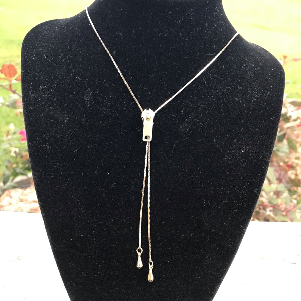 gold-plated zipper necklace